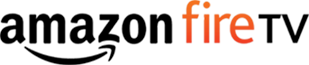 Amazon fire TV logo in black and orange